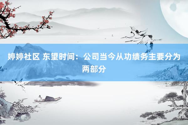 婷婷社区 东望时间：公司当今从功绩务主要分为两部分